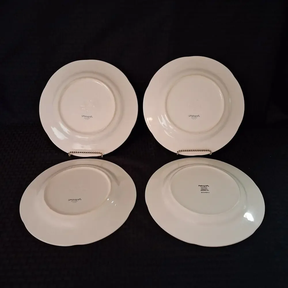 Set Of 4 Dinner Plates Pfaltzgraff Winterberry 10.25” Holly Berry Christmas